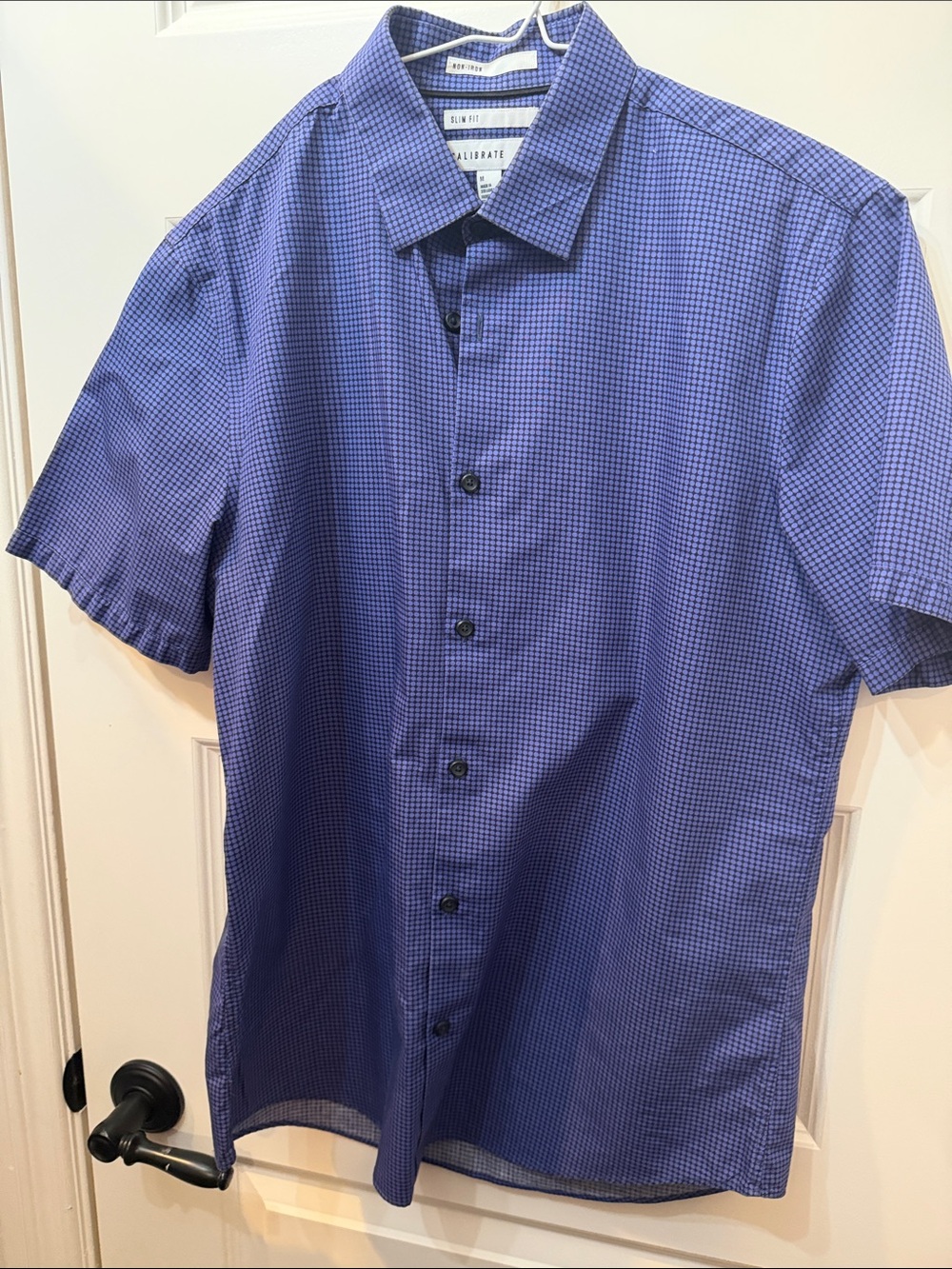 C2 by Calibrate Men's Short-Sleeve Button-Down in Blue Check
